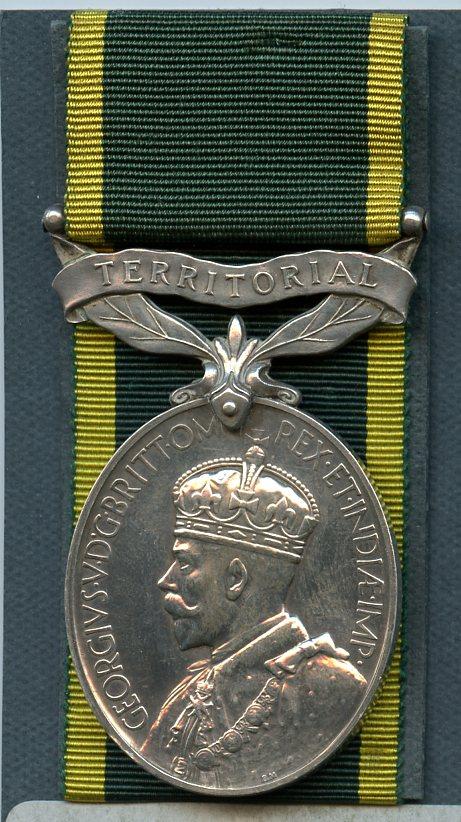 Territorial Efficiency Medal ; Cpl F Ashcroft, 6th Battalion Lancashire Fusiliers