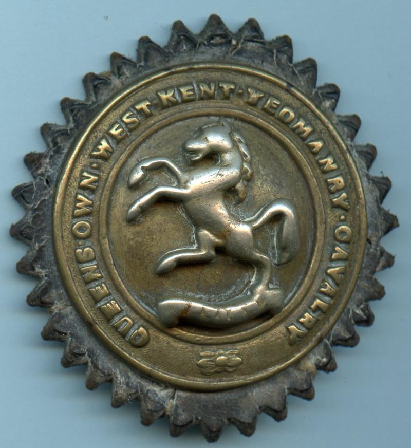 Queens Own West Kent Yeomanry Cavalry   Regimental Horse Brass Badge