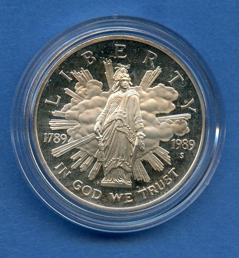 U.S.A.  Bicentennial of Congress Commemorative  Silver Proof Dollar Coin Dated 1989