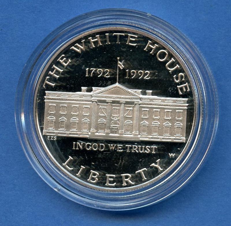 U.S.A.  200 years of the White House Commemorative  Silver Proof Dollar Coin Dated 1992