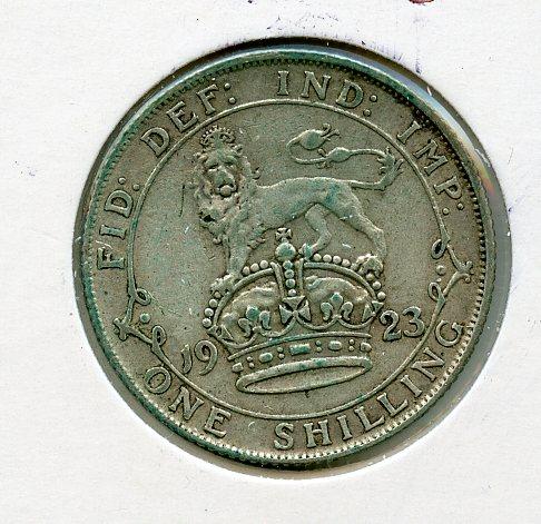 UK George V  Shilling Coin  Dated 1923