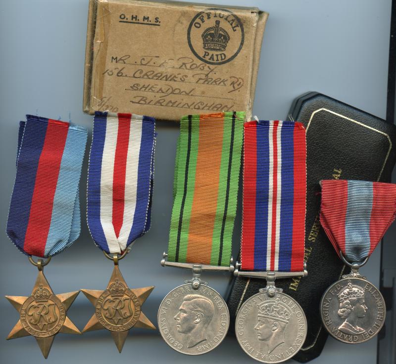 Group of 5 Medals To John Edwin Roby, Royal Signals