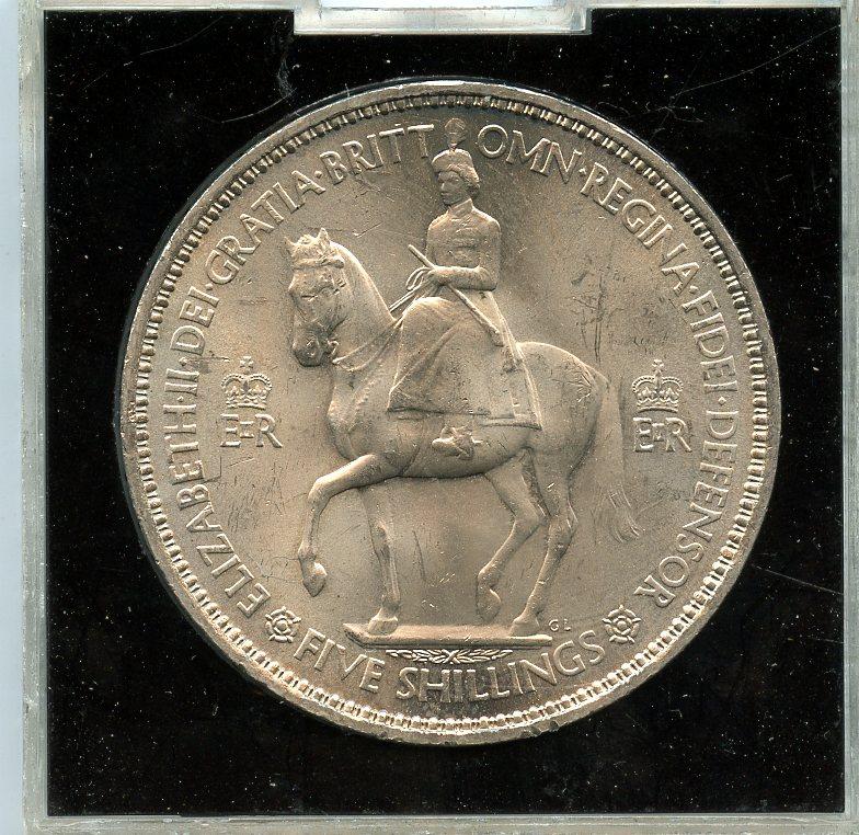 UK  Queen Elizabeth II  Coronation Crown Coin Dated 1953