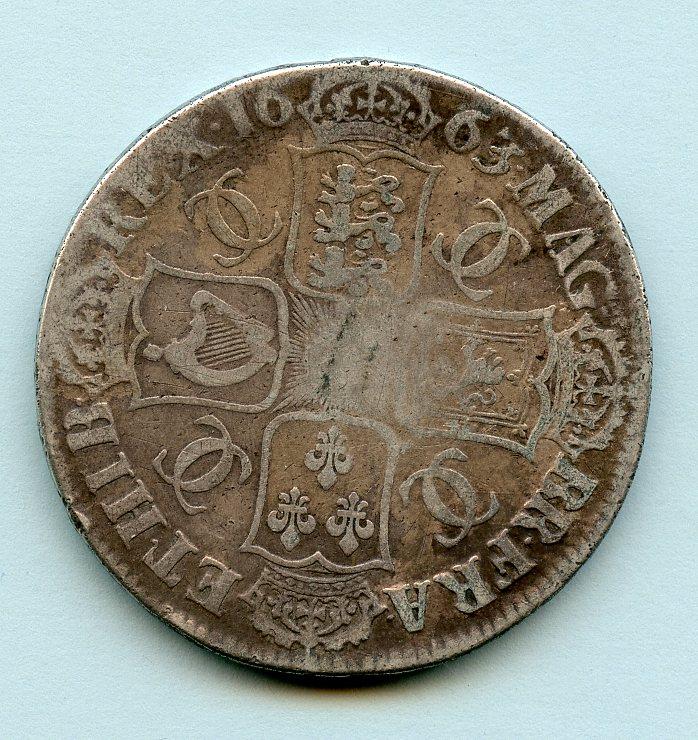 England UK Charles II Crown Coin  Dated 1663