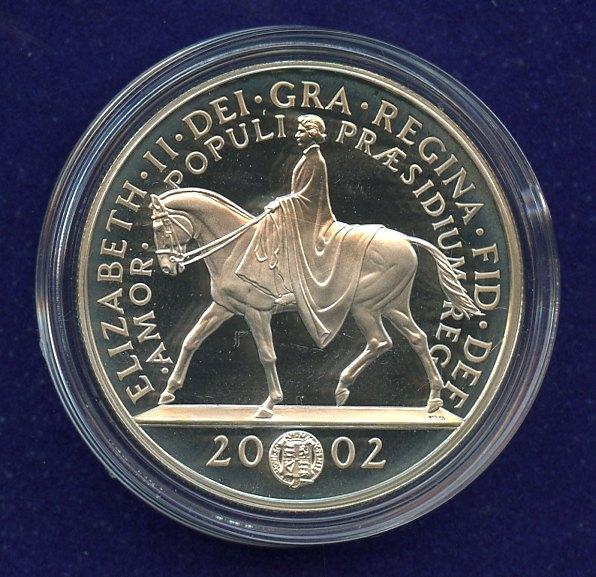 UK 2002 Queen's Golden Jubilee Proof Silver Proof £5  Five Pound Crown Coin