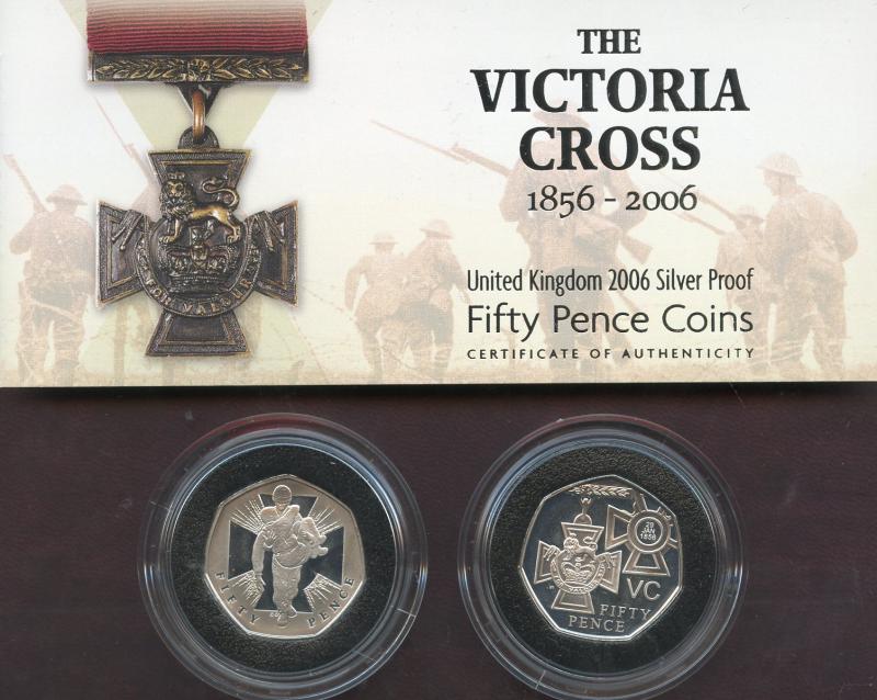 UK 2006 Victoria Cross 150th Anniversary Heroic Acts Silver Proof 50p Fifty Pence Coins