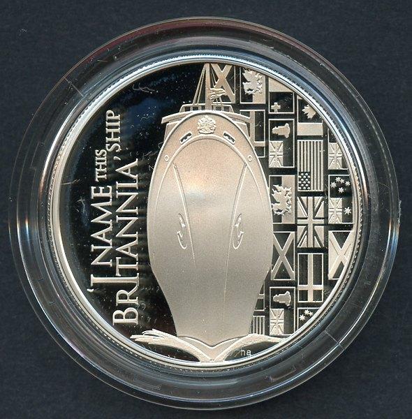 Cayman Islands 2012  Diamond Jubilee Yacht Britannia   Silver Proof Five Dollars $5 Coin