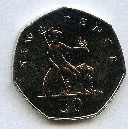 UK 1977 Proof 50 Pence Coin