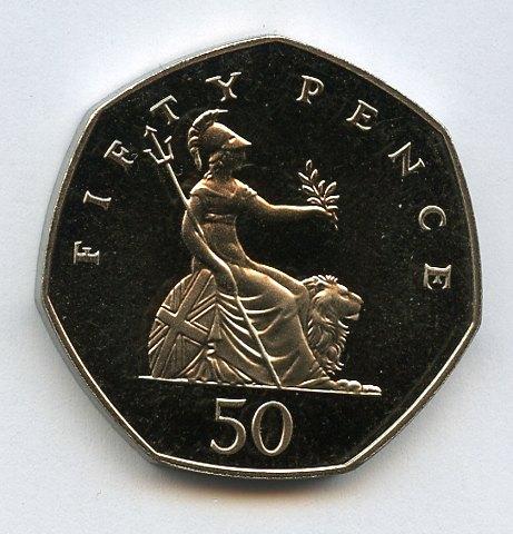 UK 1986 Proof 50 Pence Coin