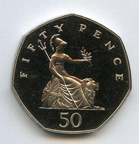 UK 1987 Proof 50 Pence Coin