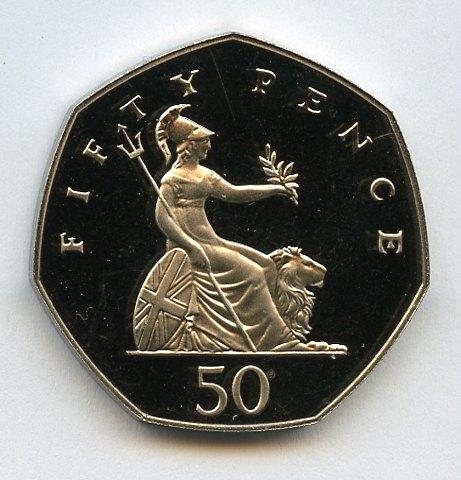 UK 1989 Proof 50 Pence Coin