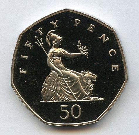UK 1992 Proof 50 Pence Coin