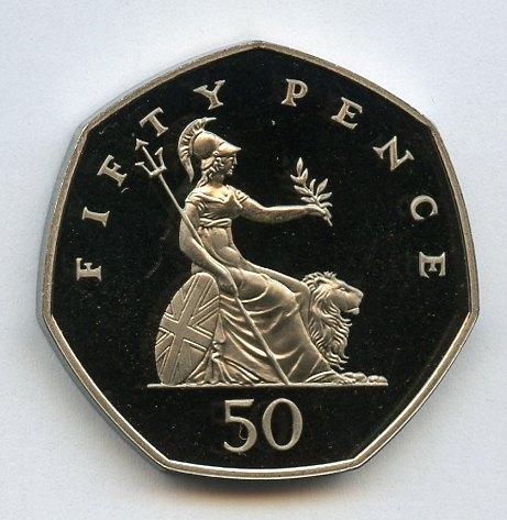UK 1995 Proof 50 Pence Coin