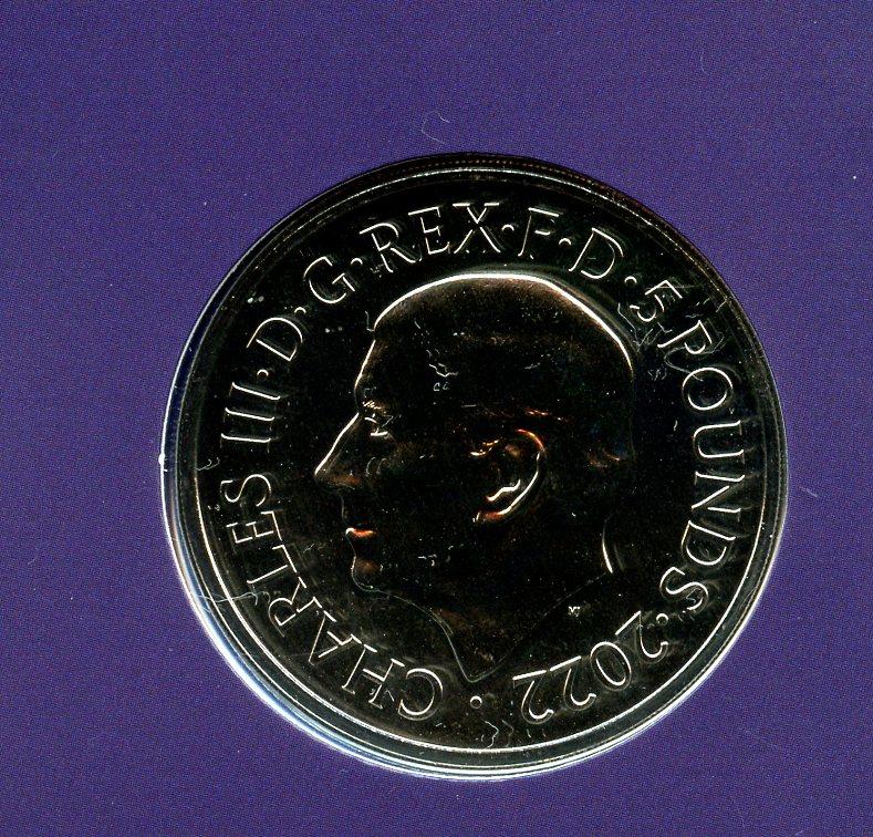 UK Royal Mint 2022 King Charles III Coin Queen Elizabeth Memorial Coin Brilliant Uncirculated £5 Coin