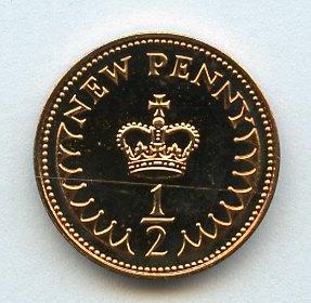 UK Decimal  Proof Half Penny Coin Dated 1978