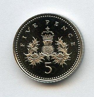 UK Decimal  Proof Five Pence Coin Dated 1996