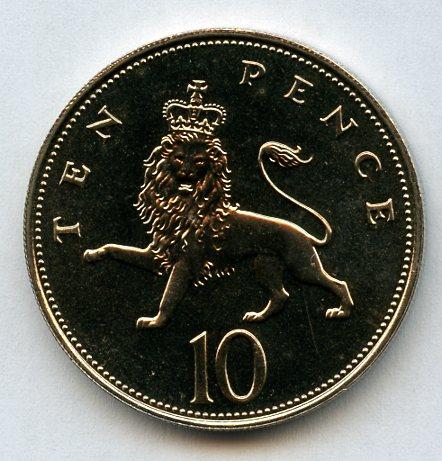 UK Decimal  Brilliant Uncirculated Ten Pence Coin Dated 1982