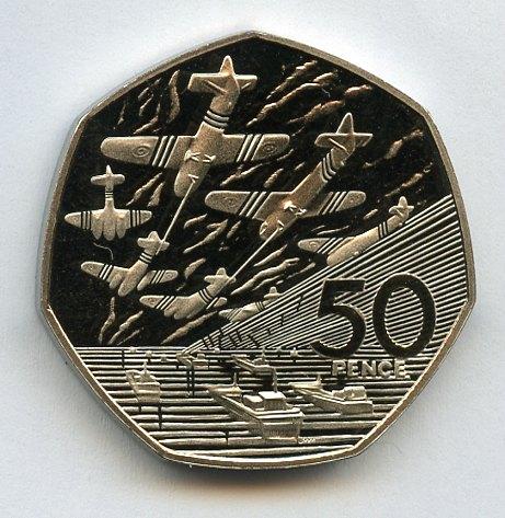UK  D Day Anniversary Decimal  Proof 50 Pence Coin  Dated 1994