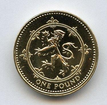 1994 UK Brilliant Uncirculated £1 One Pound Coin  Scotland Scottish Lion Design