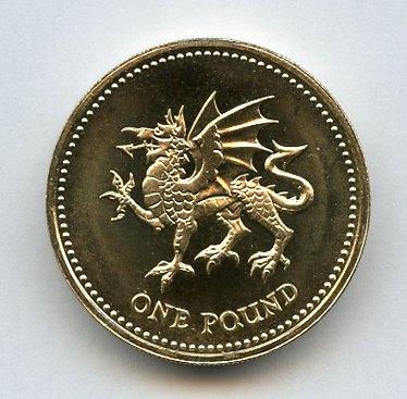 1995 UK Brilliant Uncirculated  £1 One Pound Coin  Wales Welsh Dragon