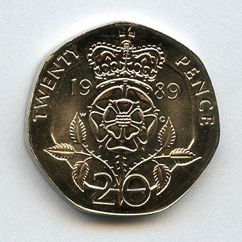 UK Decimal Proof 20 Pence Coin  Dated 1989