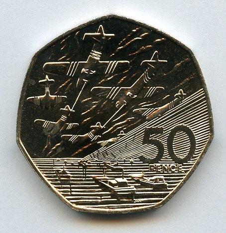 UK   D Day Anniversary Brilliant Uncirculated  50 Pence Coin  Dated 1994