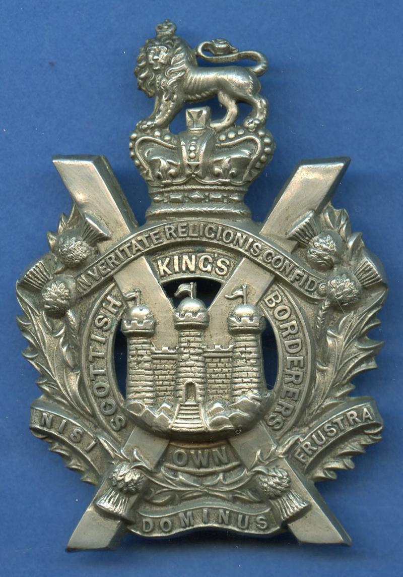 Kings Own Scottish Borderers  Other Ranks Helmet Plate Centre Queen Victorian crown
