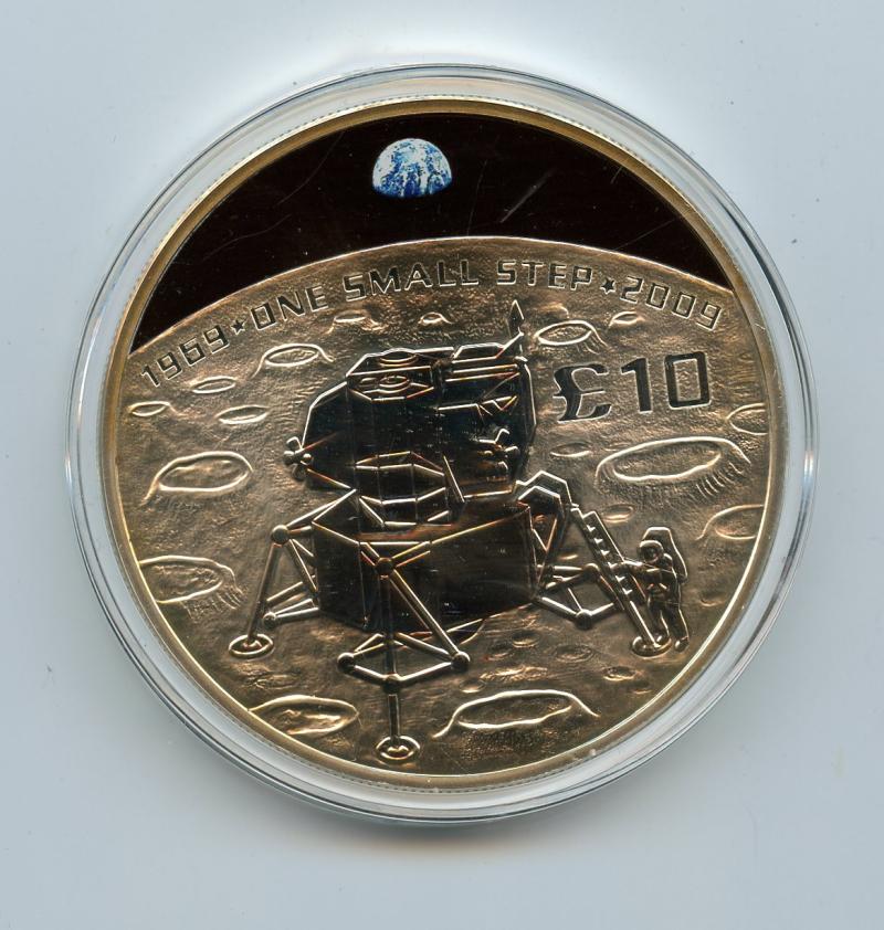 Guernsey 2009 Silver Proof 40th Anniversary Moon Landing Silver Proof 5oz £10 Coin