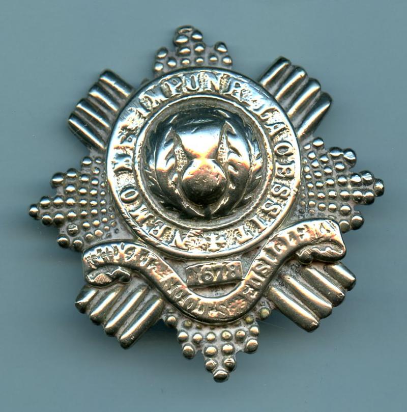 1st Battalion Royal Scots Fusiliers RSF Pipers Feather Bonnet Badge