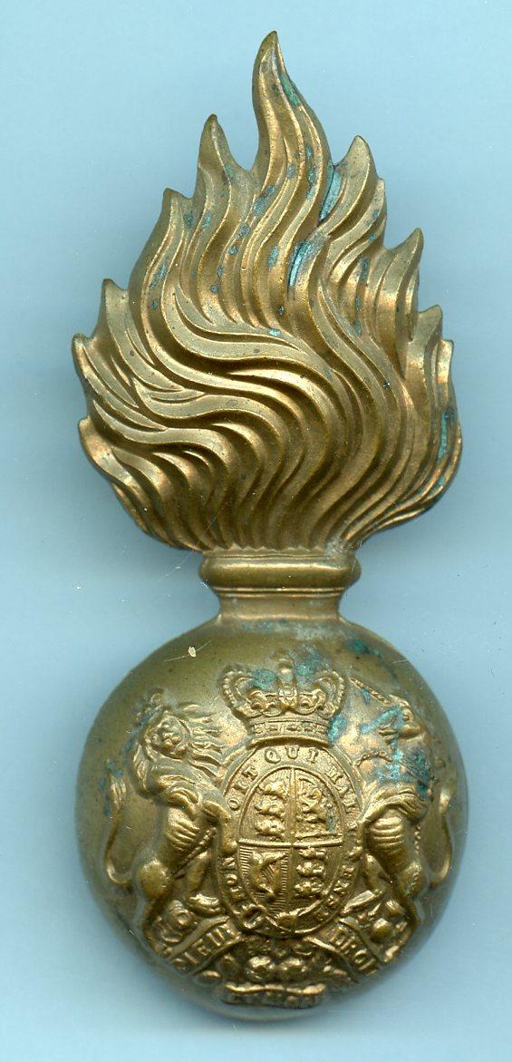 Royal Scots Fusiliers RSF Victorian Crown Brass  Bearskin Cap Badge