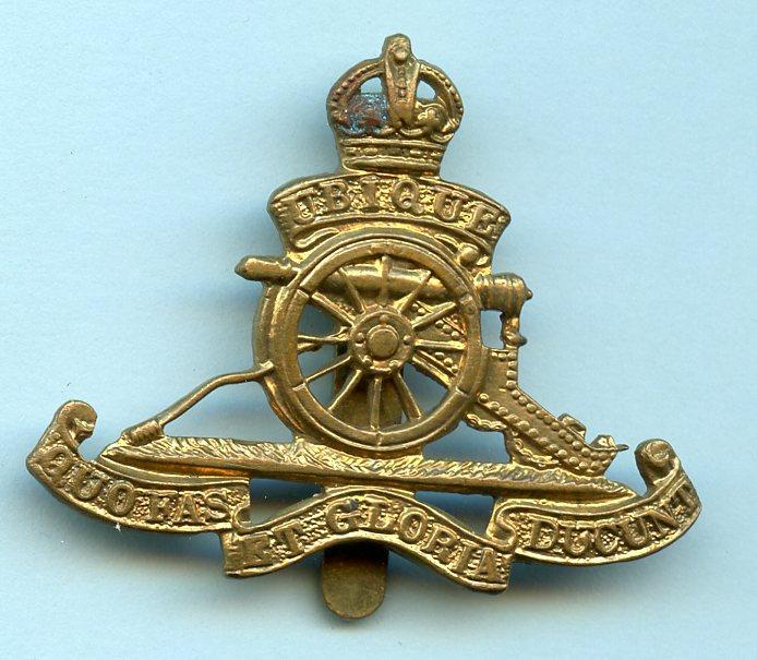 Royal Artillery Brass King's Crown Beret Badge