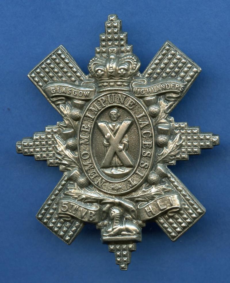 The 5th ( Glasgow Highland) Volunteer Battalion Highland Light Infantry Cap Badge