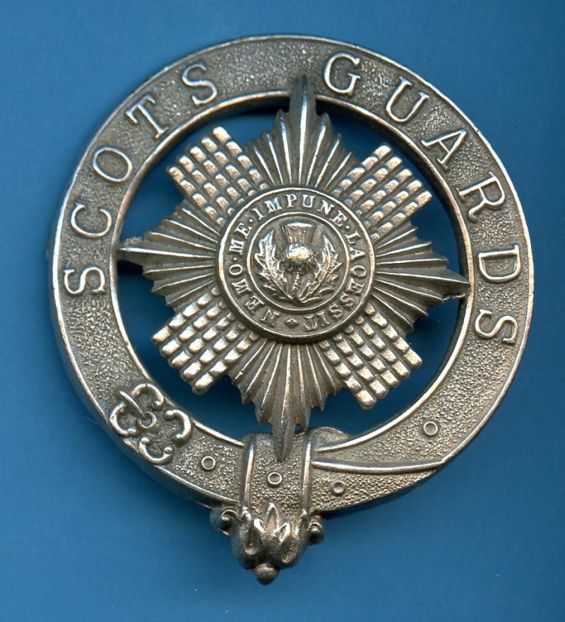 Scots Guards  Other Ranks Pipers  Silver Plated  Cap Badge