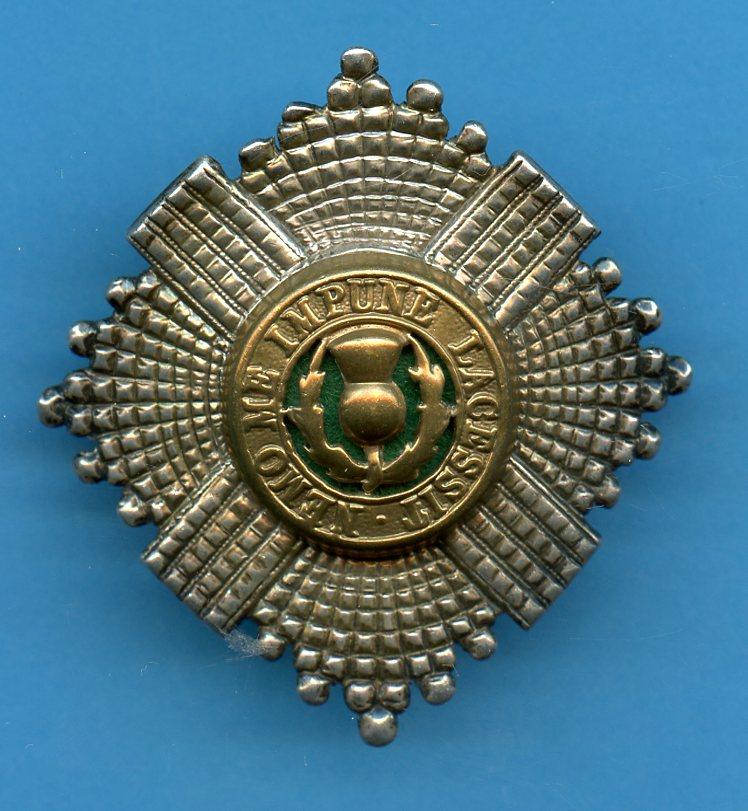 Scots Guards Officer's  Silver, Gilt & Enamel Cap Badge