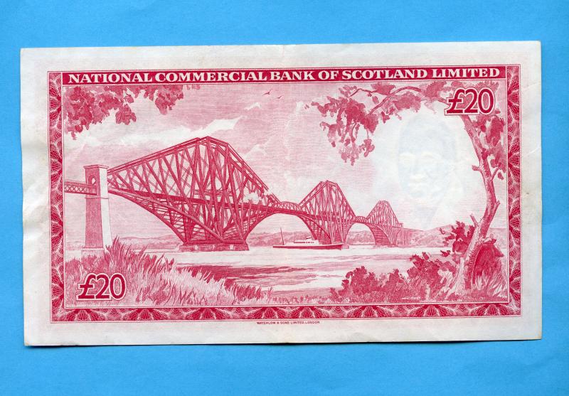 National Commercial Bank of Scotland  £20  Twenty Pounds Banknote Dated 16th September 1959