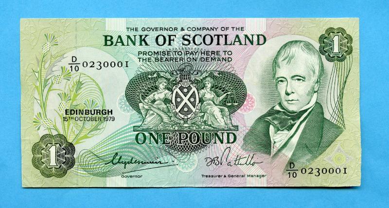 Bank of Scotland  £1 One  Pound Note Dated 15th October 1979
