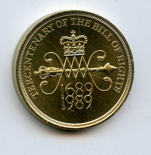 UK 1989  Tercentenary Bill  of Rights  Commemorative   Brilliant Uncirculated £2 Coin