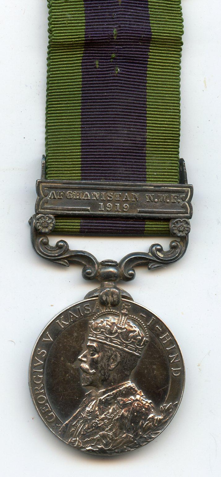 India General Service Medal Afghanistan N.W.F.1919  To SGT. A. NEWLAND. 2-6 R. SUSSEX Regiment
