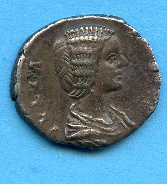 ROMAN EMPRESS JULIA DOMNA (AD 193-217) silver denarius coin