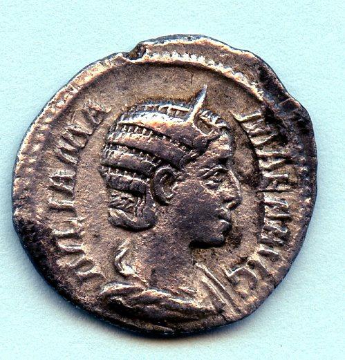 ROMAN EMPRESS JULIA MAMAEA (died AD 235) silver denarius coin