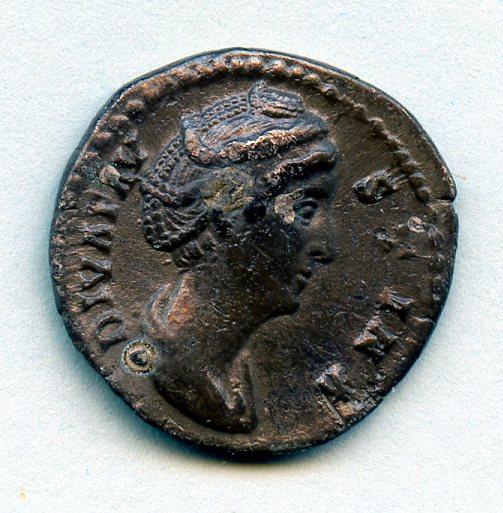 ROMAN EMPRESS DIVA FAUSTINA SENIOR (died AD 141)  silver denarius coin