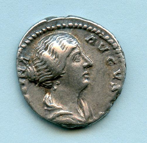 ROMAN EMPRESS FAUSTINA JUNIOR silver denarius coin