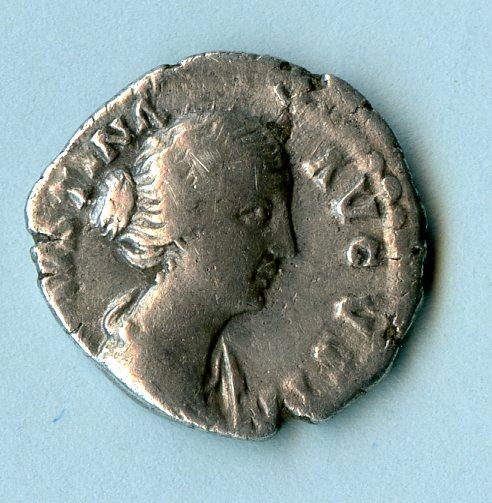 ROMAN EMPRESS FAUSTINA JUNIOR silver denarius coin