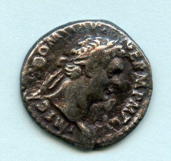 ROMAN EMPEROR DOMITIAN silver denarius coin