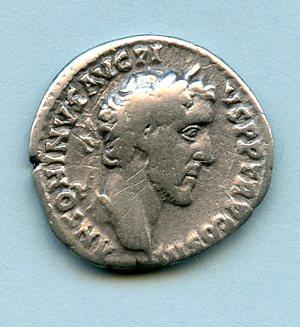 ROMAN EMPEROR ANTONINUS PIUS (AD 138-161) silver denarius coin