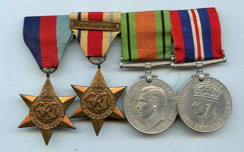 8th Army WW2 Medal Group to Sgt R Barker, Royal Army Service Corps