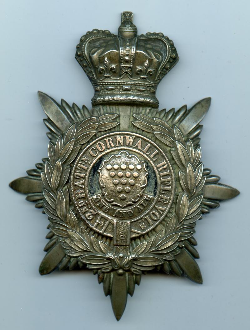 2nd Battalion Cornwall Rifle Volunteers  Officers Helmet Plate