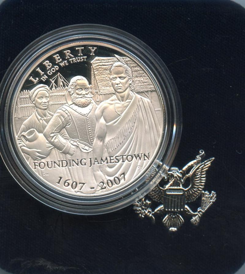 U.S.A. Jamestown 400th Annniversary  Commemorative  Proof Silver Dollar Dated 2007