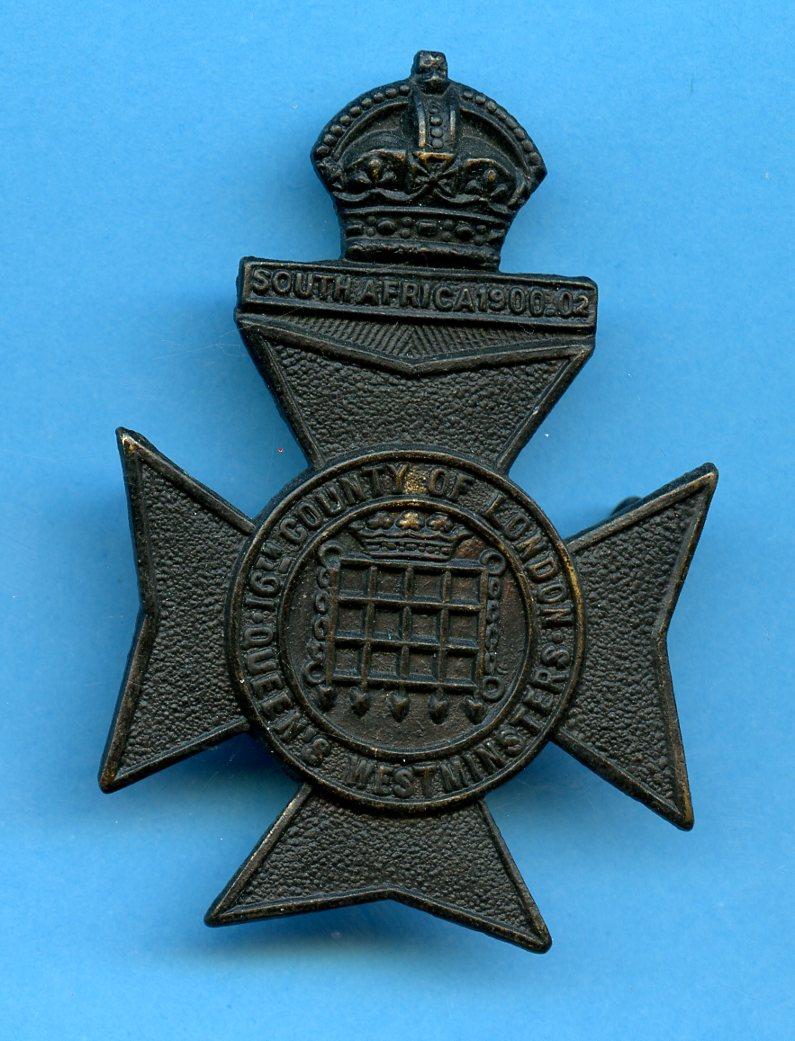 16th London Regiment  Queens Westminster Rifles Cap Badge