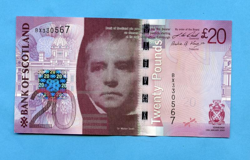 Bank of Scotland  £20 Twenty Pounds Notes Dated 19th January 2009